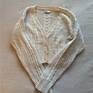 Hollister Cream Knit Cardigan